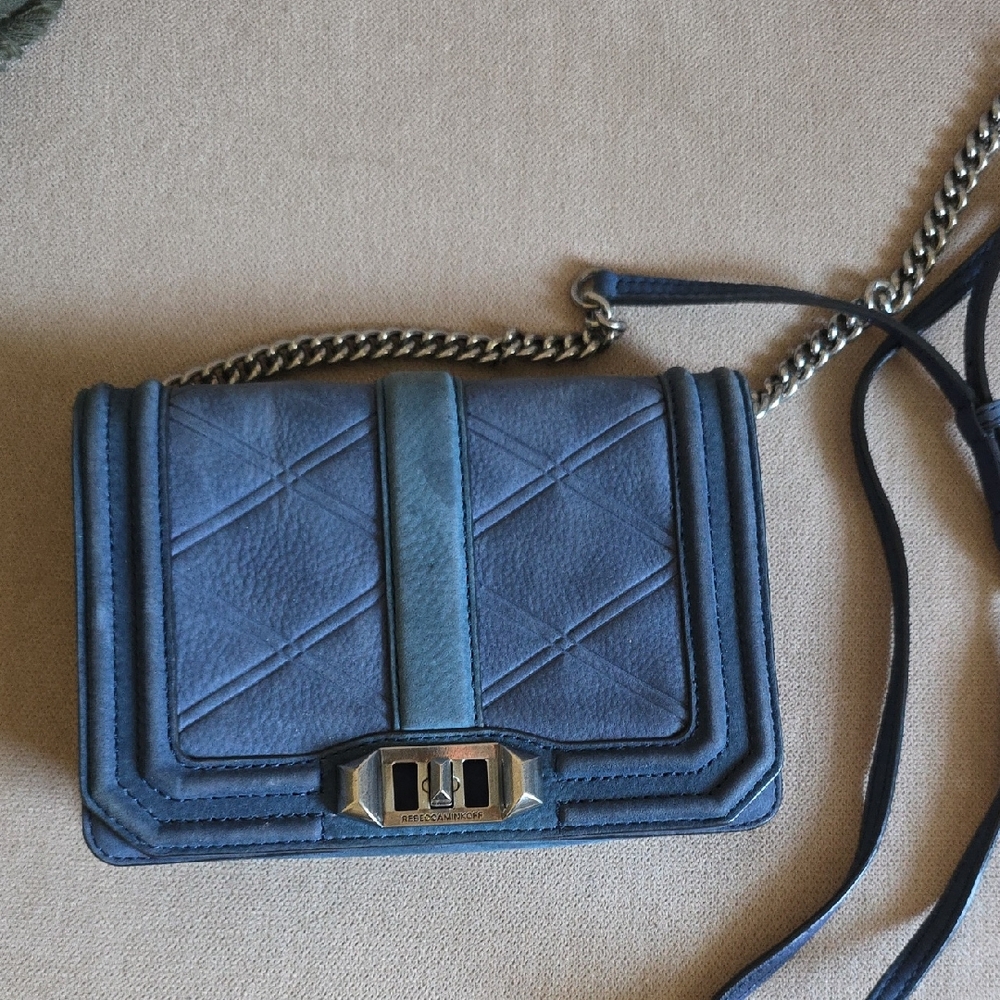Rebecca Minkoff Blue Quilted Chain Shoulder Bag